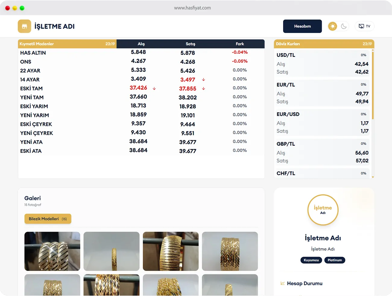 Gold Tema - Web